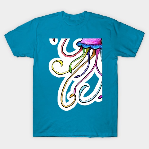 Rainbow Jellyfish T-Shirt by narwhalwall